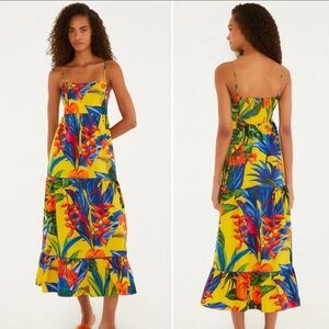 Farm Rio Bright Nature Maxi Sundress small Tropical Floral $210 NWT